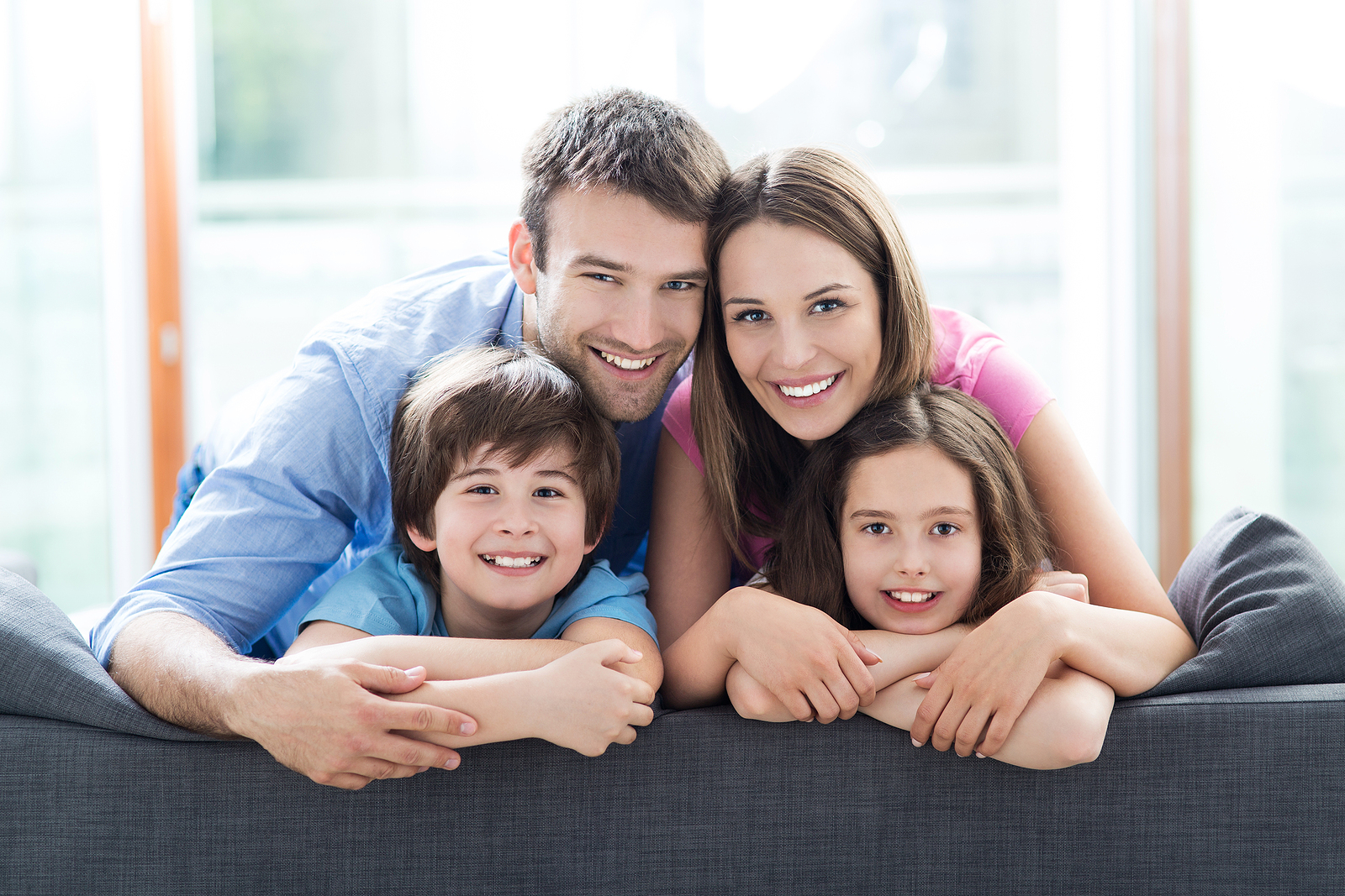 Happy family on sofa Happy family on sofa